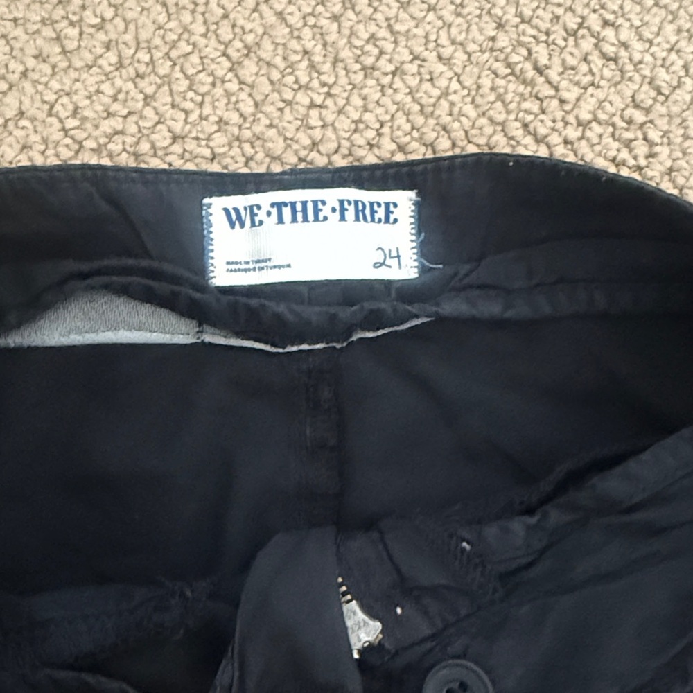 NWOT free people We The Free Black lotus baggy low rise pants size 24W - Picture 7 of 8